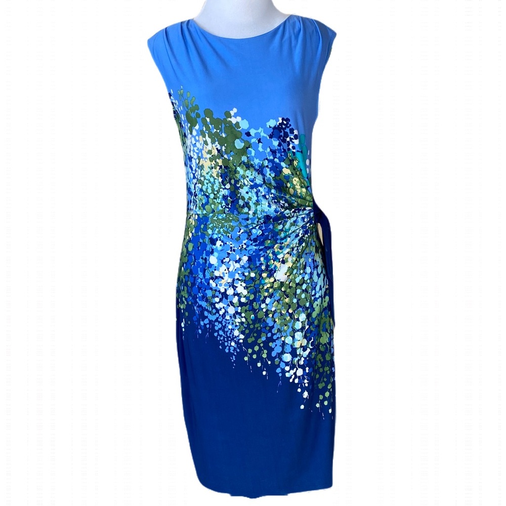 APT 9 Blue Floral Wrap Dress - Picture 2 of 5